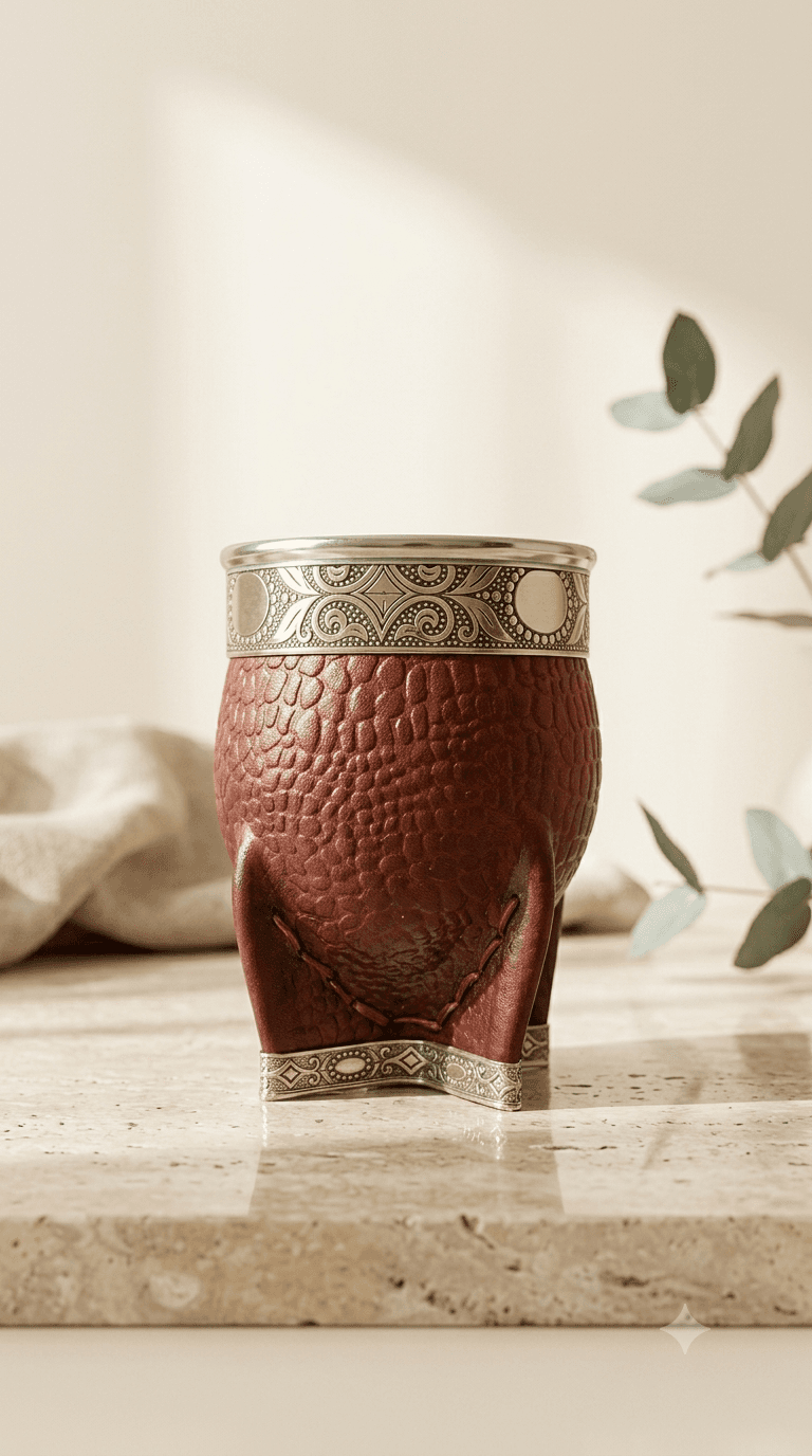 Mate Imperial Cuero Marrón Croco